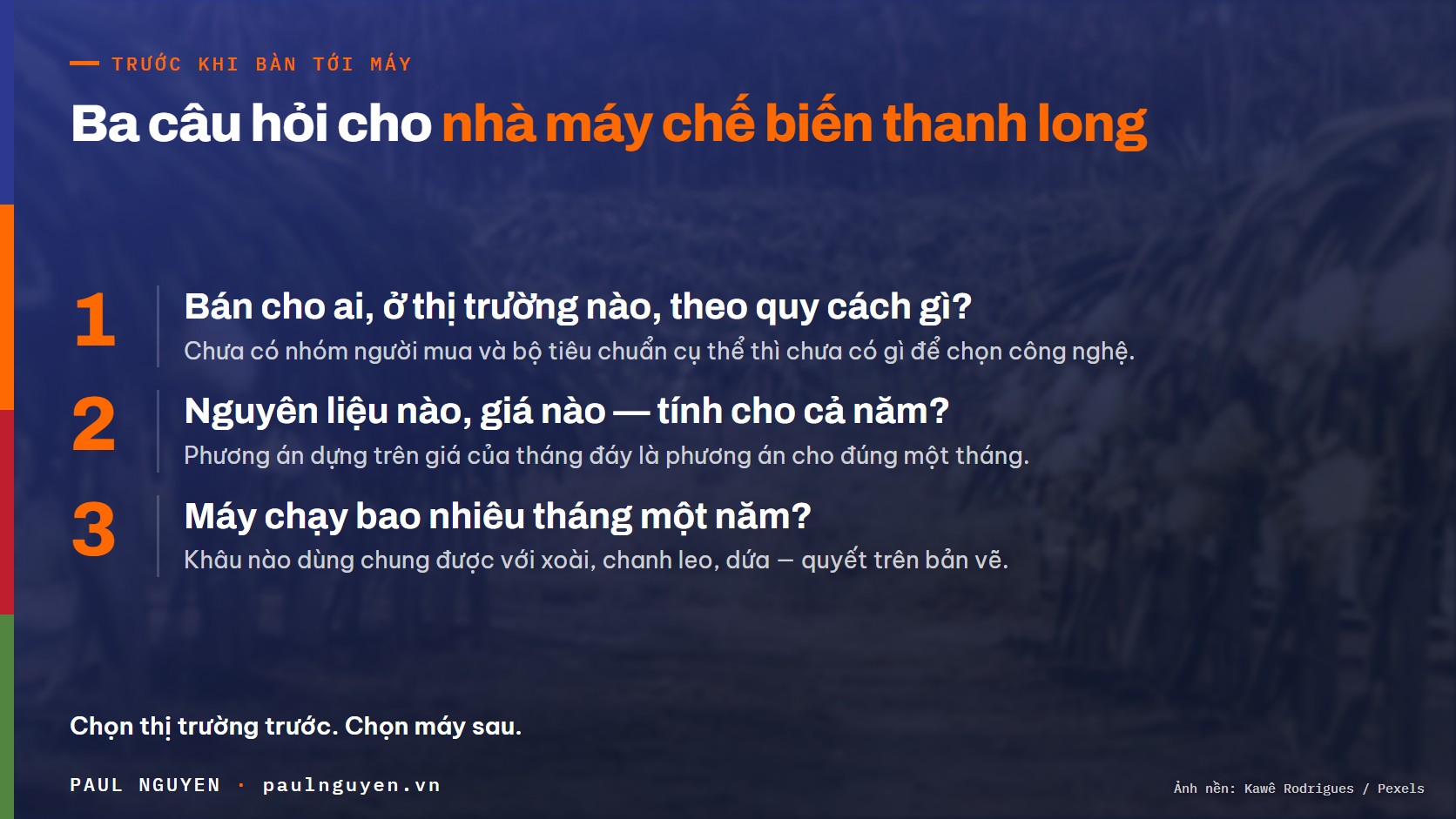 Ba câu hỏi trước khi đầu tư nhà máy chế biến thanh long