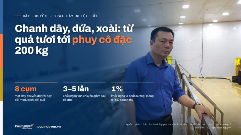 Dây chuyền chế biến chanh dây, dứa, xoài: puree, NFC, nước cô đặc