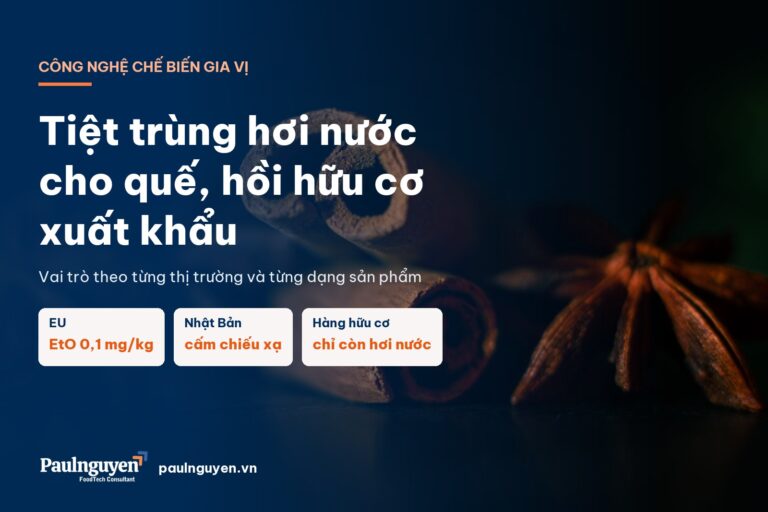 Tiệt trùng hơi nước cho quế, hồi hữu cơ xuất khẩu: vai trò theo từng thị trường và từng dạng sản phẩm